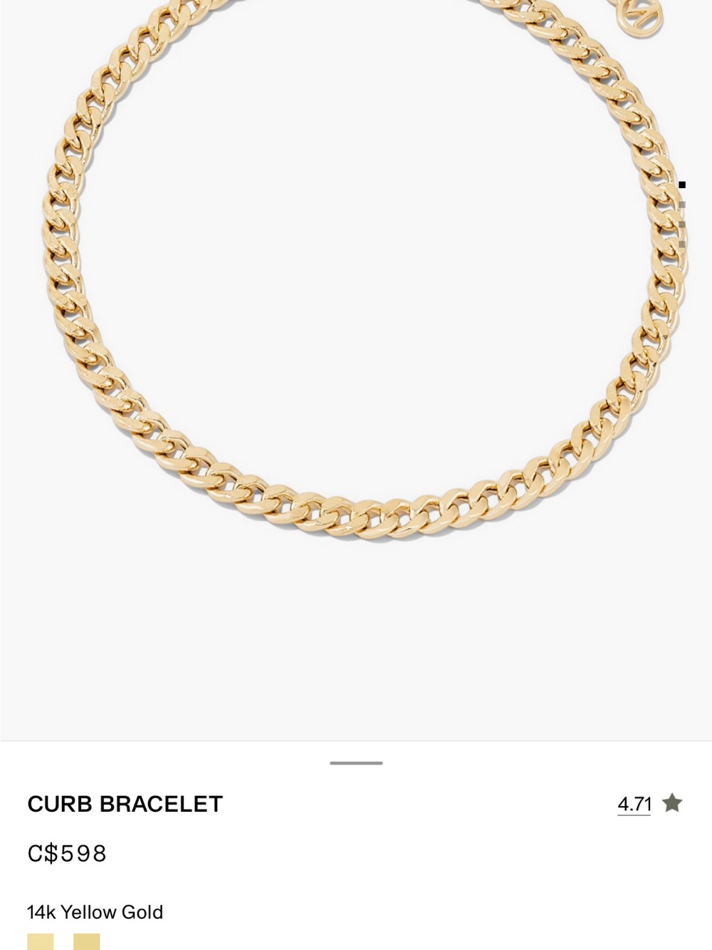 Mejuri Gold 14k Curb Link Chain Bracelet